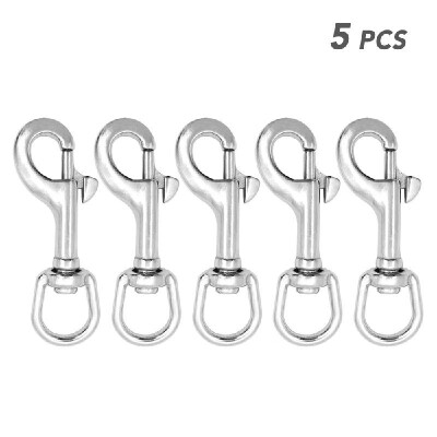 

5PCS Stainless Steel Swivel Eye Snap Hook Carabiner for Hiking Camping Pet Dog Chains Marine Hardware Clips Buckles