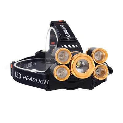 

T64 LED 2400LM Zoomable Searchlight USB Charging Outdoor 5 LEDs Head Light