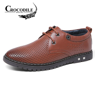 

Crocodile shirt CROCODILE breathable&comfortable tie business casual mens leather shoes brown 39