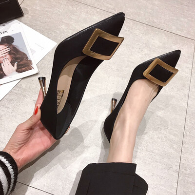 

High heels women follow the 2019 spring new online celebrity sexy shoes French girls 100 sharp spring single shoes
