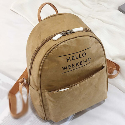 

Tailored Womens Vintage Kraft Waterproof Shoulder Bag Solid Color Letter Backpack