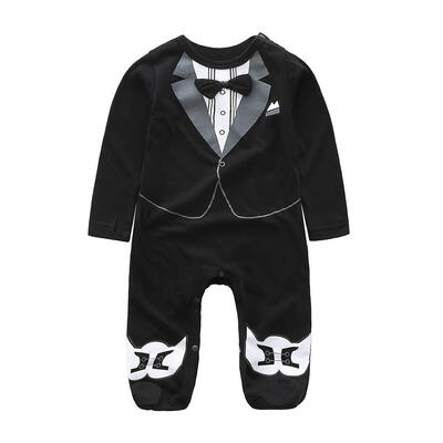 

Toddler Baby Boy Rompers Spring Cotton Cute Bowknot Gentleman Jumpsuits