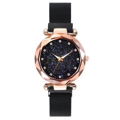 

Women Luxury Diamond Watch Megnetic Ladies Watches Stainless Steel Quartz Wrist Watch Female Elegant Starry Sky Clock