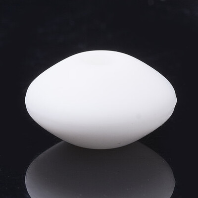 

Food Grade Environmental Silicone Beads Chewing Beads For Teethers DIY Nursing Necklaces Making Rondelle White 12x67mm Hole