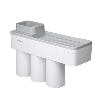 

Multi-functional Wall-mounted Toothbrush Holder Storage Rack Mobile Phone Holder Storage Organizer with TwoThree Cups Home Bathro