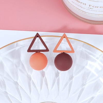 

2019 new brand design triangle candy color earrings generous fashion temperament summer earrings gift Korea earrings for women