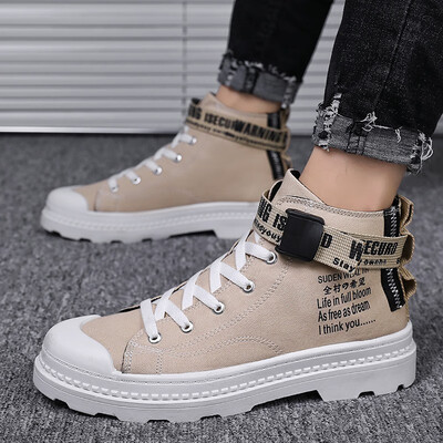 

Autumn canvas martin boots mens high tide shoes English wind casual boots Joker mens China tooling boots