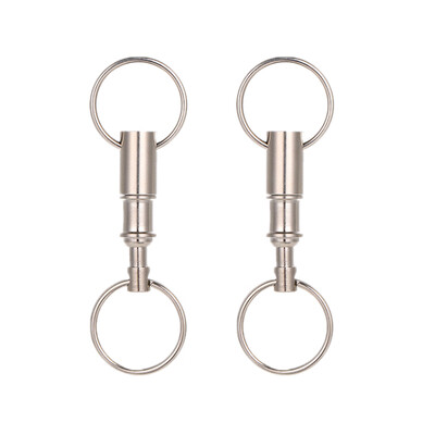 

2 Pcs Detachable Pull Apart Key Rings Keychains Double Rings Design Quick Release Key Chain