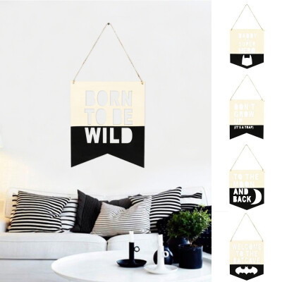 

New Nordic style wood hollow letter design Wall pendant photographic decoration