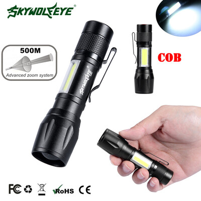 

Saidsome Mini Aluminum Portable Flashlight COB 3Modes Zoomable Flashlight Outdoor flashlight lamp