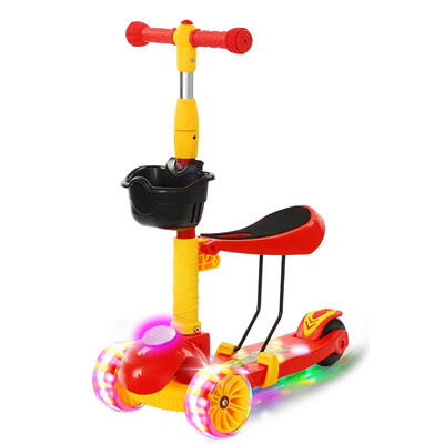 

Childrens scooter 3-in-1 1-3-6-12 years old female baby can sit boy child wide wheel one foot slippery slippery car