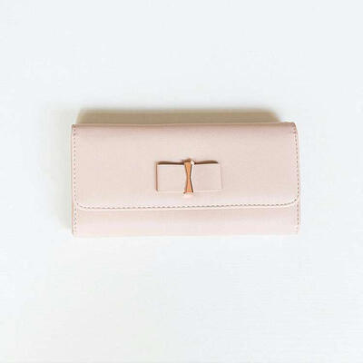 

Long Solid Color Wallet Card Holder Wallets Large Capacity Tri-fold Purse For Women Ladies