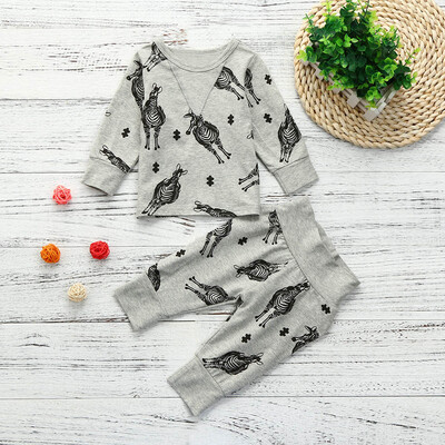 

Toddler Infant Baby Boys Animal Print T-Shirt Tops Pants Outfit Clothes Set