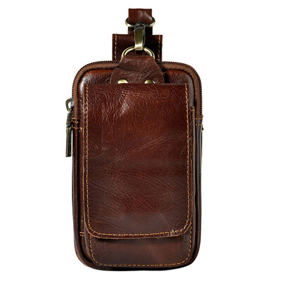

Men Vintage Leather Waist Fanny Pack Cell Phone Cover Case Belt Bum Bag Coin Purse Wallet Travel Pouch with Hook&Belt Loop