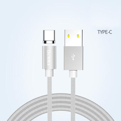 

Benks 12m Magnetic Charger USB Cable Type C Lightning Mobile Phone Fast Charging Nylon Cable For Samsung IPHONE -APPLE