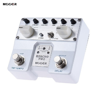 

MOOER Reecho Pro Digital Delay Guitar Effect Pedal Twin Footswitch with 6 Delay Effects Loop Recording 20 Seconds Function
