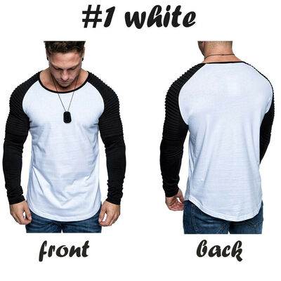 

Mens Long Sleeve Muscle Slim Fit shirt Casual Crew Neck Blouse Shirts Tee Tops