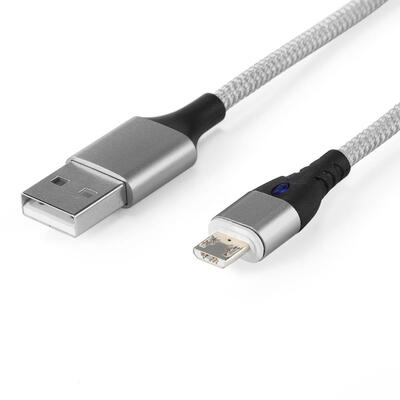 

Magnetic Micro USB Nylon Braided 1m 5V 3A Fast Charging Data Cable wLight