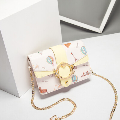 

Summer Chain Little Girl Up-trend Korean Edition Single Shoulder Inclined Bag ins Over-fire Fashion Baitao Inclined Span