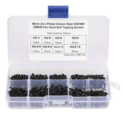 

Greensen 400Pcs Black M2M26 Cross Pan Head Self Tapping Screws Set Assortment Kit