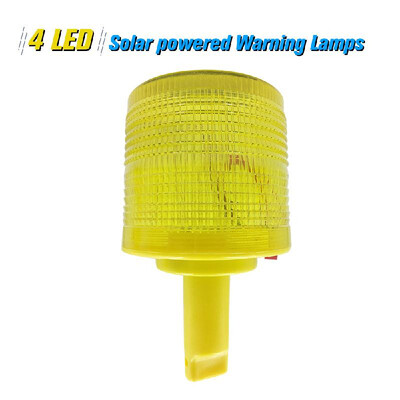 

Solar Warning Lights 4pcs Leds White Light Solar-powered Warning Lamps Obstruction Lamp Beacon Light Traffic Warning LightsTowe