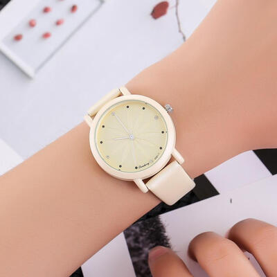 

2018 Band Analog Pure Color hand clock women Simple Temperament Quartz watch Fashionable Business ladies wristwatches D
