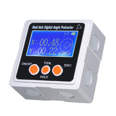 

Mini Dual Axis Digital Angle Protractor Zinc Alloy Shell 360° Measuring Range LCD Display Backlight Digital Inclinometer with Magn