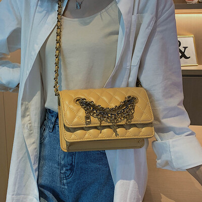 

Small fragrance bag female 2019 autumn new wave Korean version of the fashion rhombic wild chain shoulder slung small square bag