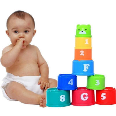 

Baby Kid Play Educational Letters Piles Folding Cups Stacking Bathing Cute Toys