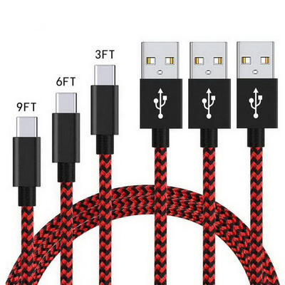 

Universal 1m Dual Color Braided USB To Type-C 24A Charging Data Cable Cord For Android Phones