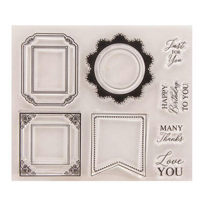 

Geometry Frame Silicone Transparent Stamps for DIY ScrapbookingPhoto Album