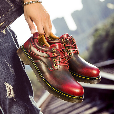 

2019 summer new big shoes comfortable mens shoes Korean version of the round head thick-soled casual shoes mens tide