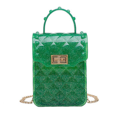 

Women Cute Fashion PVC Mobile Phone Bag Chain Jelly Small Shoulder Bags