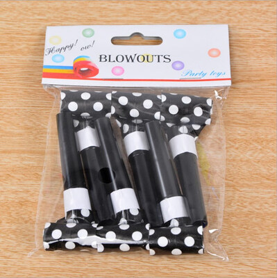 

FUNNYBUNNY Toys Party Pack of 6 Musical Blow Outs Birthday Party Favors New Years Party Noisemakers 6 Party Blowouts Whistles