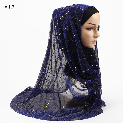 

New Muslim scarf European&American style sequins cross-border headscarf Muslim hijab autumn shawl scarves