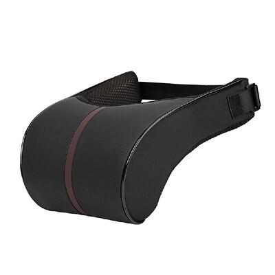 

Car Headrest Pillow Head Neck Rest Cushion Memory Foam Leather Pillow Black