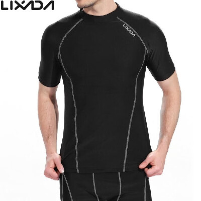 

Lixada Men Short Sleeves Quick Drying Breathable Sports T-shirt Compression Shirt for Indoor & Outdoor Workout Fitness