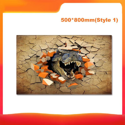 

500800mm 3D Dinosaur Printed Pattern Floor Mat Carpet Soft Flanner Doormat Living Room Bedroom Rug