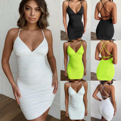 

Womens Bandage Bodycon Sleeveless Evening Party Cocktail Club Short Mini Dress