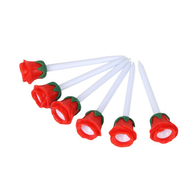 

6pcs Rose Plastic Golf Tees Set Golf Nails Ball Holder Flower Shape Golfing Training Practice Tool Accessory