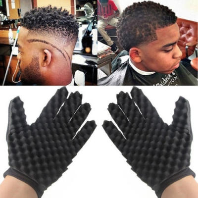 

Curling Mold Coil Black Curly Hair Gloves Wave Barber Hair Brush Sponge Gloves