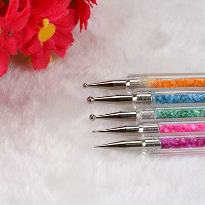 

〖Follure〗5PCS 2WayCrystal Dotting Manicure Tools Painting Dot Pen Nail Art Paint Set New