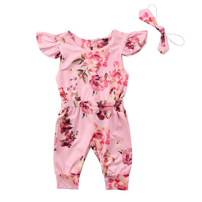 

Summer Newborn Baby Girls Floral Romper Bodysuit Jumpsuit Clothes Outfit Set