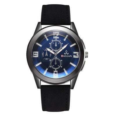 

Fashion Men Business Watches Luxury Quartz Watch PU Leather Male Clock