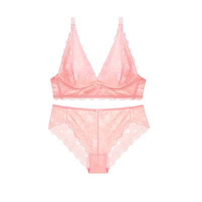 

Toponeto Sexy Fashion Women Ultra-thin Ring-free Lace Vest type Bra Underwear Suit