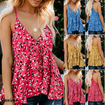 

Women Summer Sleeveless Vest Chiffon Tops T-Shirt Blouse Ladies Casual Cami Tops