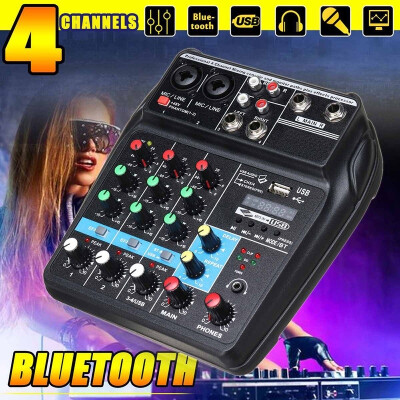 

4Channels Audio Mixer Sound Mixing Console with Bluetooth with USB