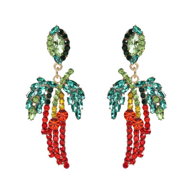 

Bohemia Colorful Crystal Birds Fringed Drop Dangle Earrings ZA Wedding Jewelry Wholesale Women Fish Earrings Accessories 2019