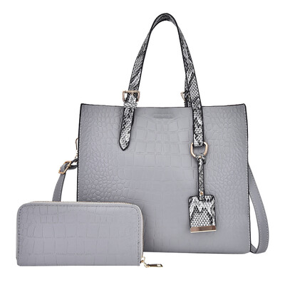 

Tailored Women Fashion Alligator Bag High Capacity Handbag Messenger Shoulder Bag 2Pcs