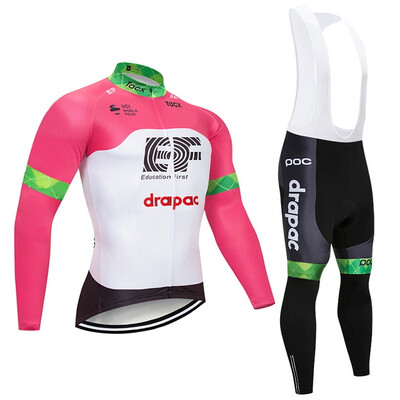 

Cycling jersey 2018 pro team EF winter thermal fleece cycling clothing set ropa ciclismo invierno bike jersey bib pants kit